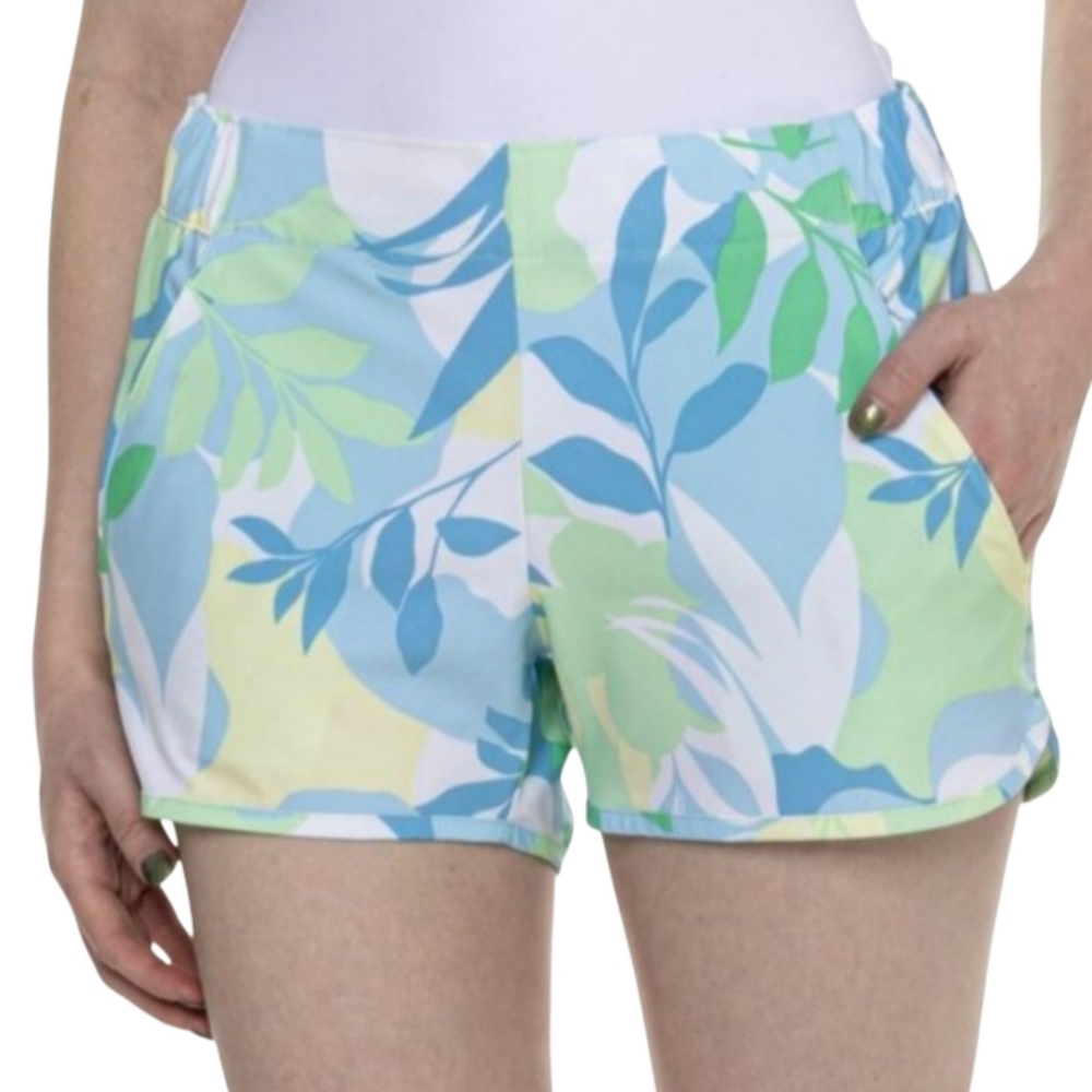 Columbia Pleasant Creek Stretch Shorts Women's XL Athletic Blue Green 50 UPF